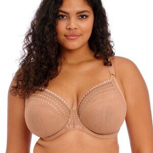 Elomi Matilda Sheer Plunge Bra in Cafe au Lait Nude, 38DDD